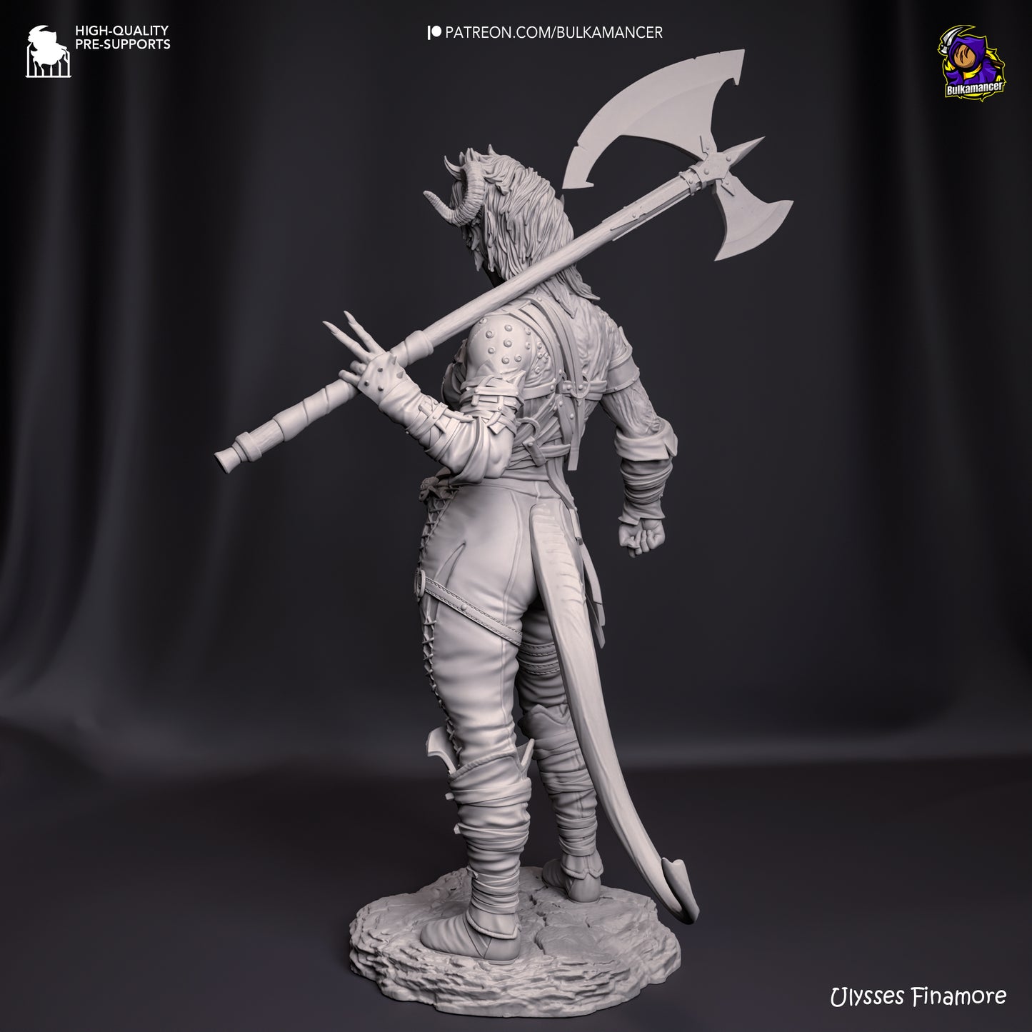 Karlach | Resin Model or Bust Kit | DIY Baldur's Gate 3 Tiefling Barbarian