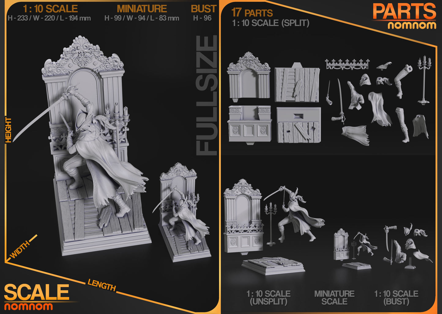 Lady Maria | Resin Model or Bust Kit | DIY Bloodborne Master Hunter of the Nightmare