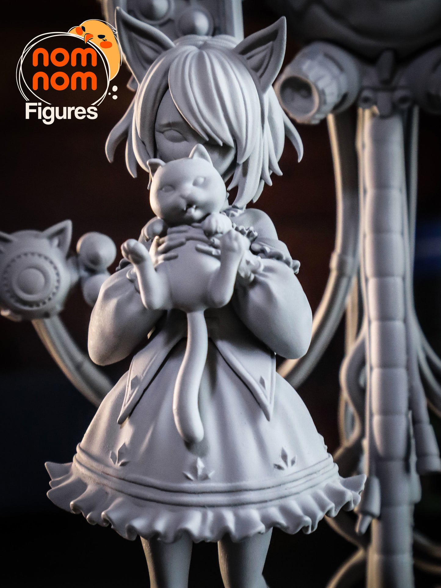 Luna | 7-Inch Resin Model Kit | DIY Mystical Roboticist with Cat Companion