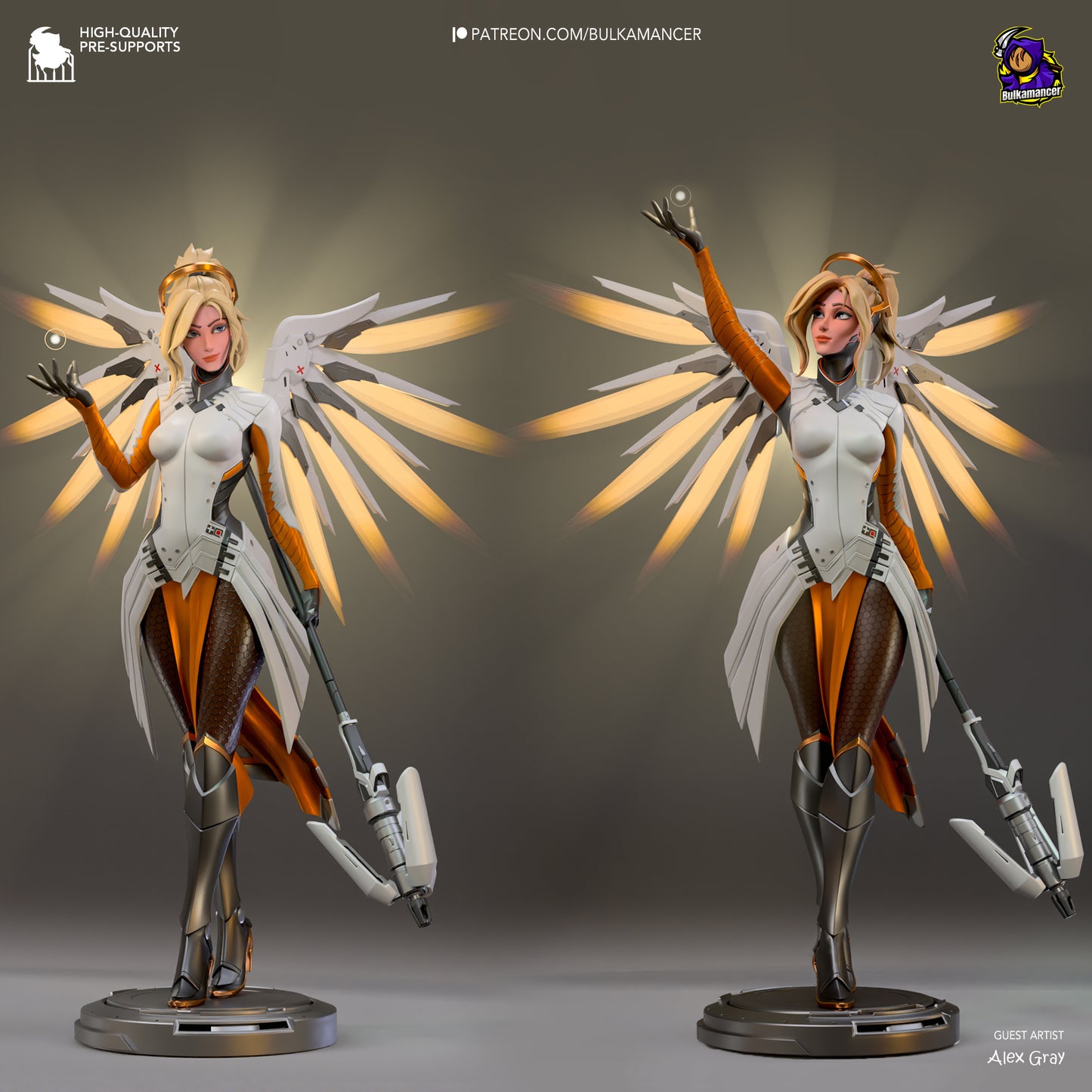 Mercy | 9.5-Inch Resin Model Kit | Overwatch Guardian Angel of the Battlefield