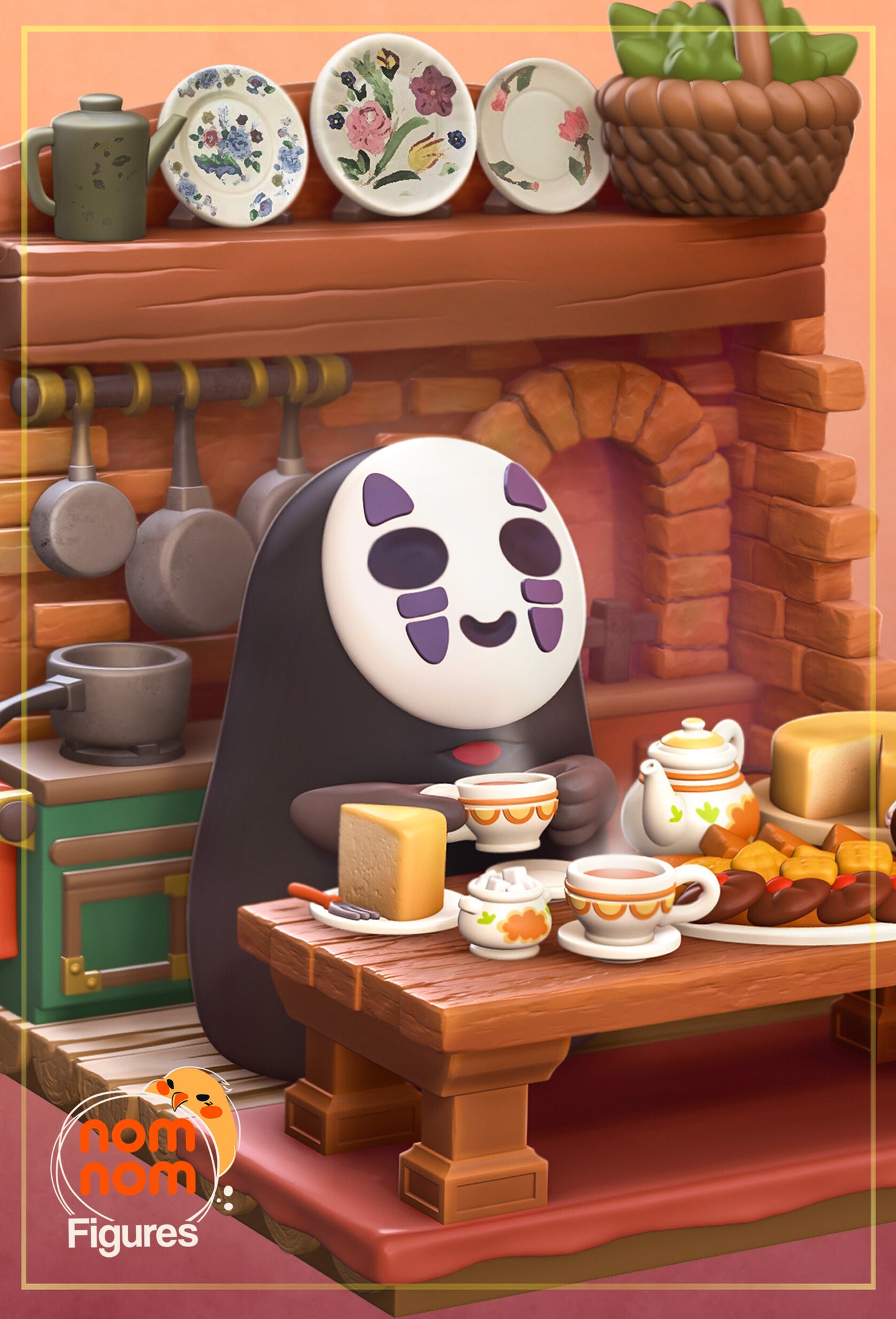 Chibi No-Face | 3-Inch Resin Model Kit | Spirited Away Tea with Kaonashi