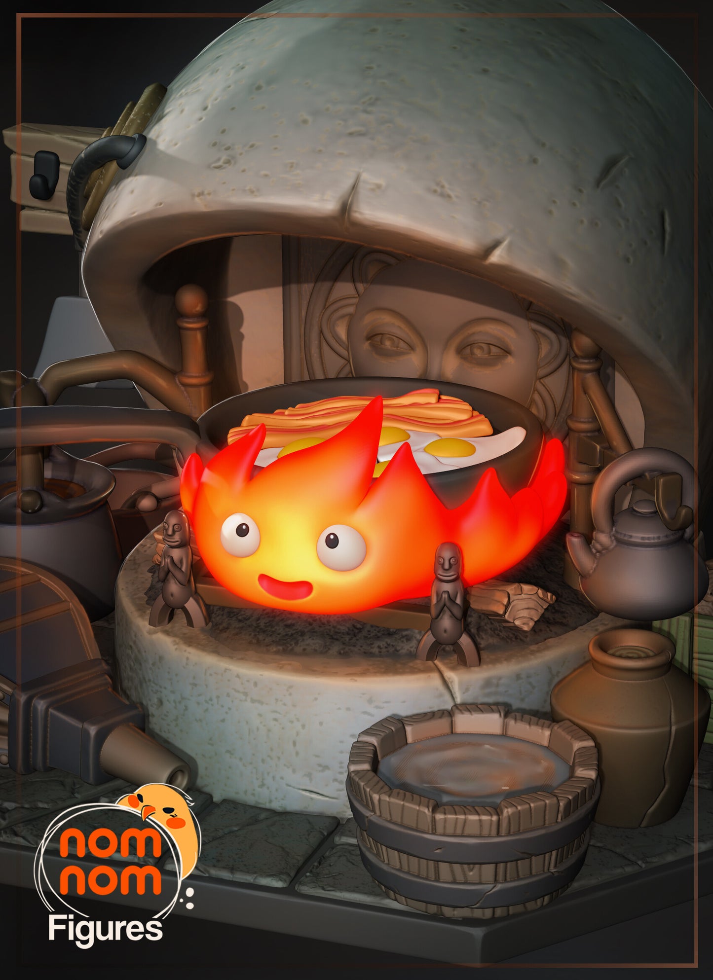 Chibi Calcifer | 3" Resin Model Kit | DIY Howl's Moving Castle Flame Spirit