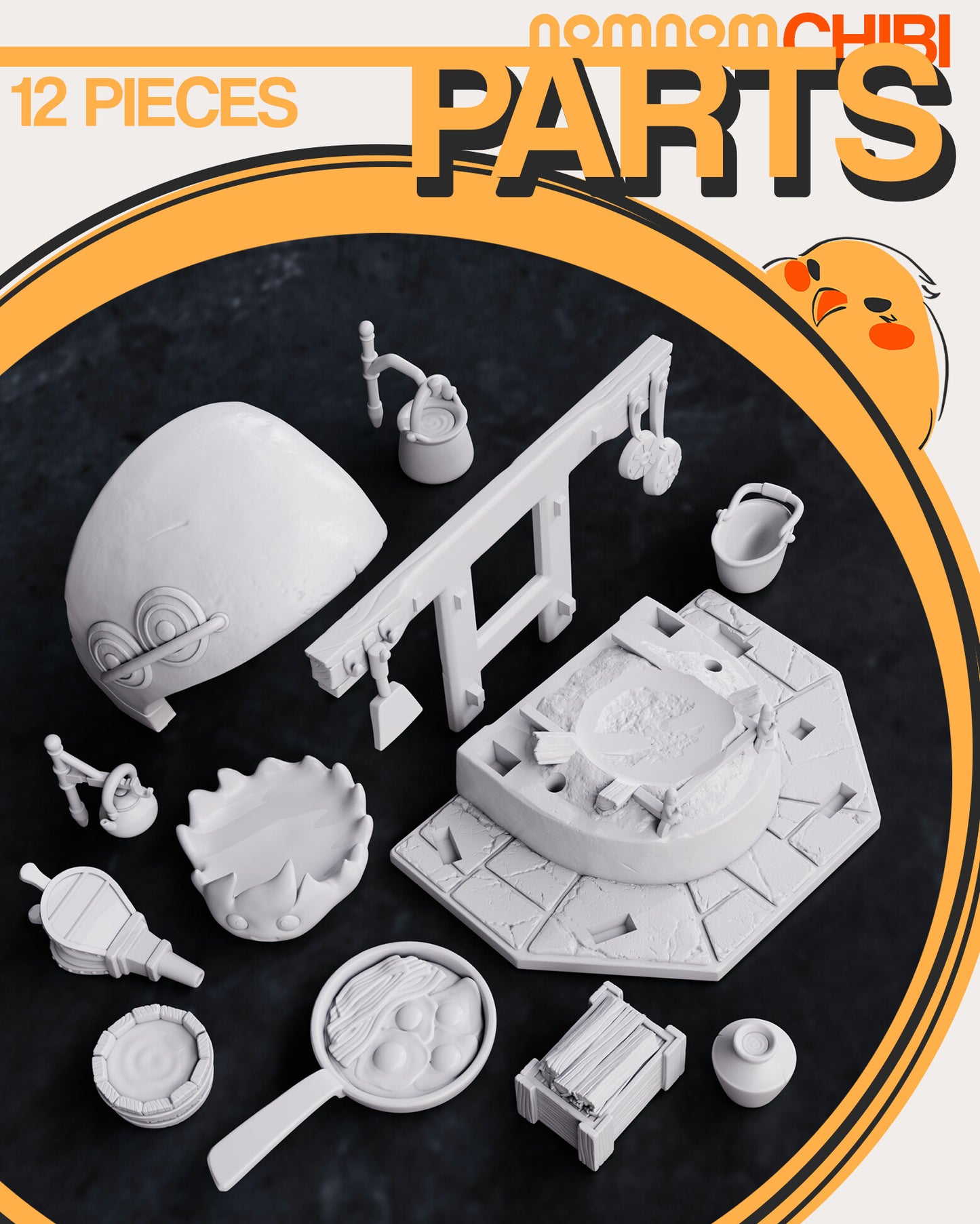 Chibi Calcifer | 3" Resin Model Kit | DIY Howl's Moving Castle Flame Spirit