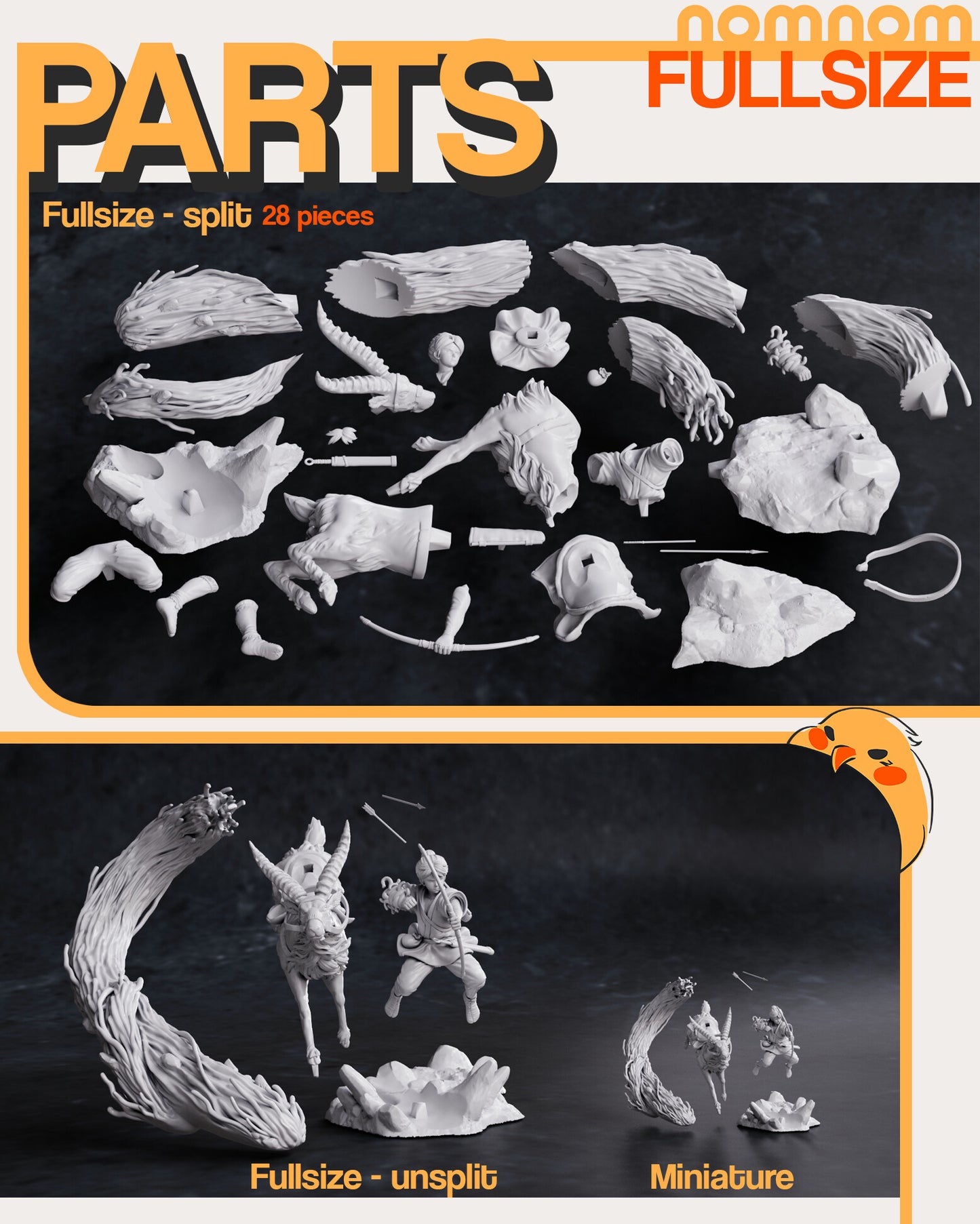 Ashitaka | 9.5-Inch Resin Model Kit | DIY Princess Mononoke Cursed Prince