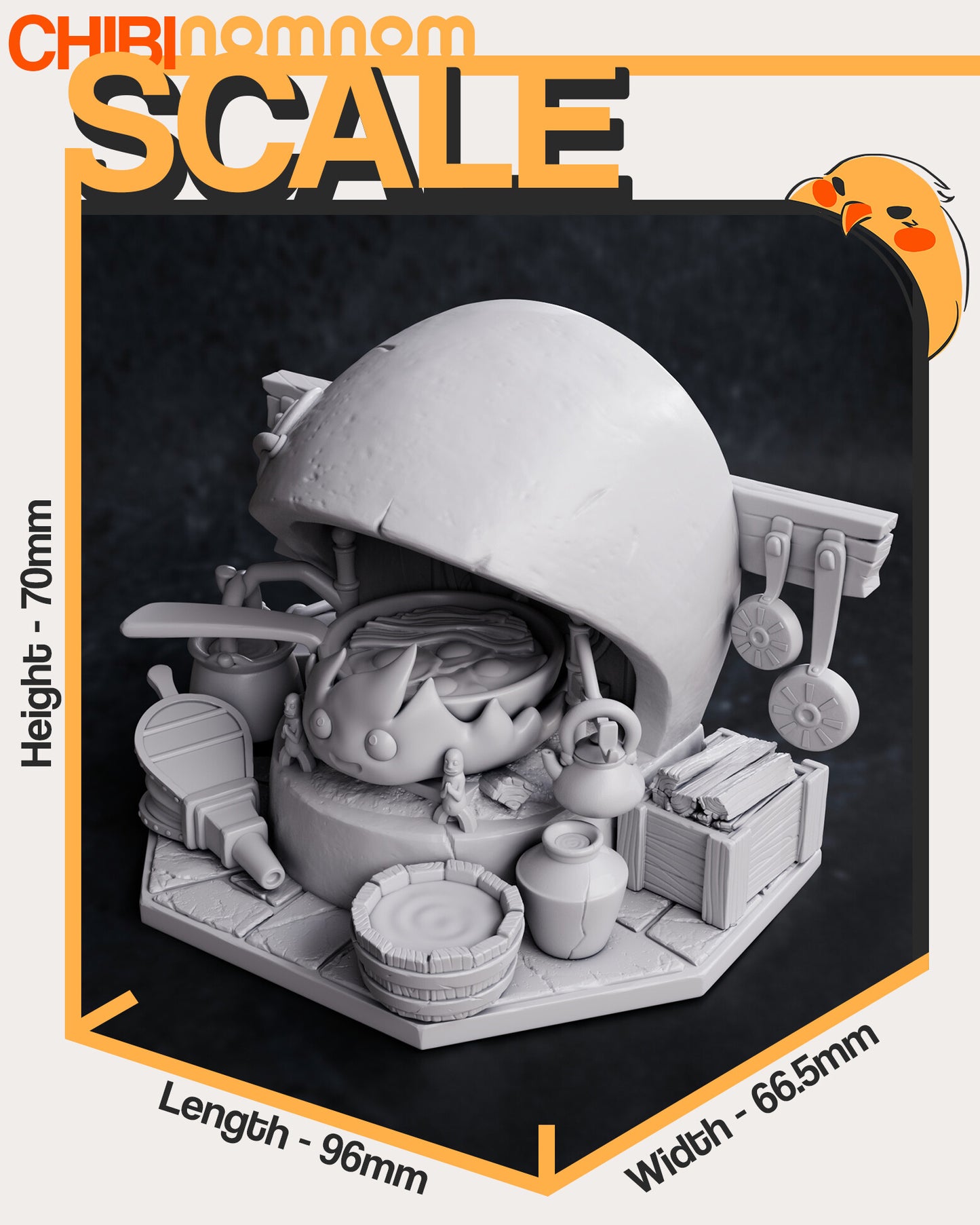 Chibi Calcifer | 3" Resin Model Kit | DIY Howl's Moving Castle Flame Spirit