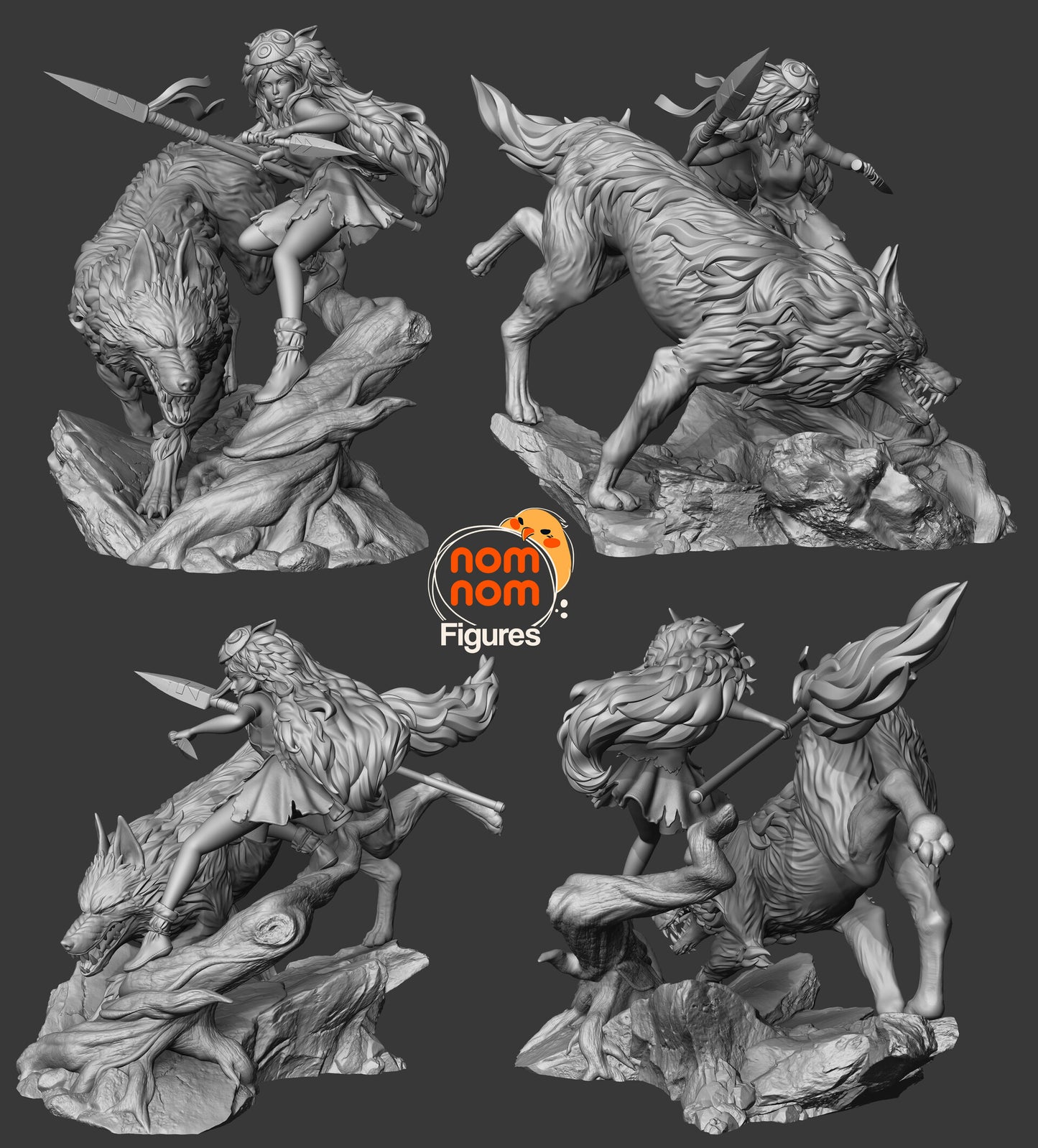 Princess Mononoke | 7.5-Inch Resin Model Kit | Studio Ghibli Wolf Princess