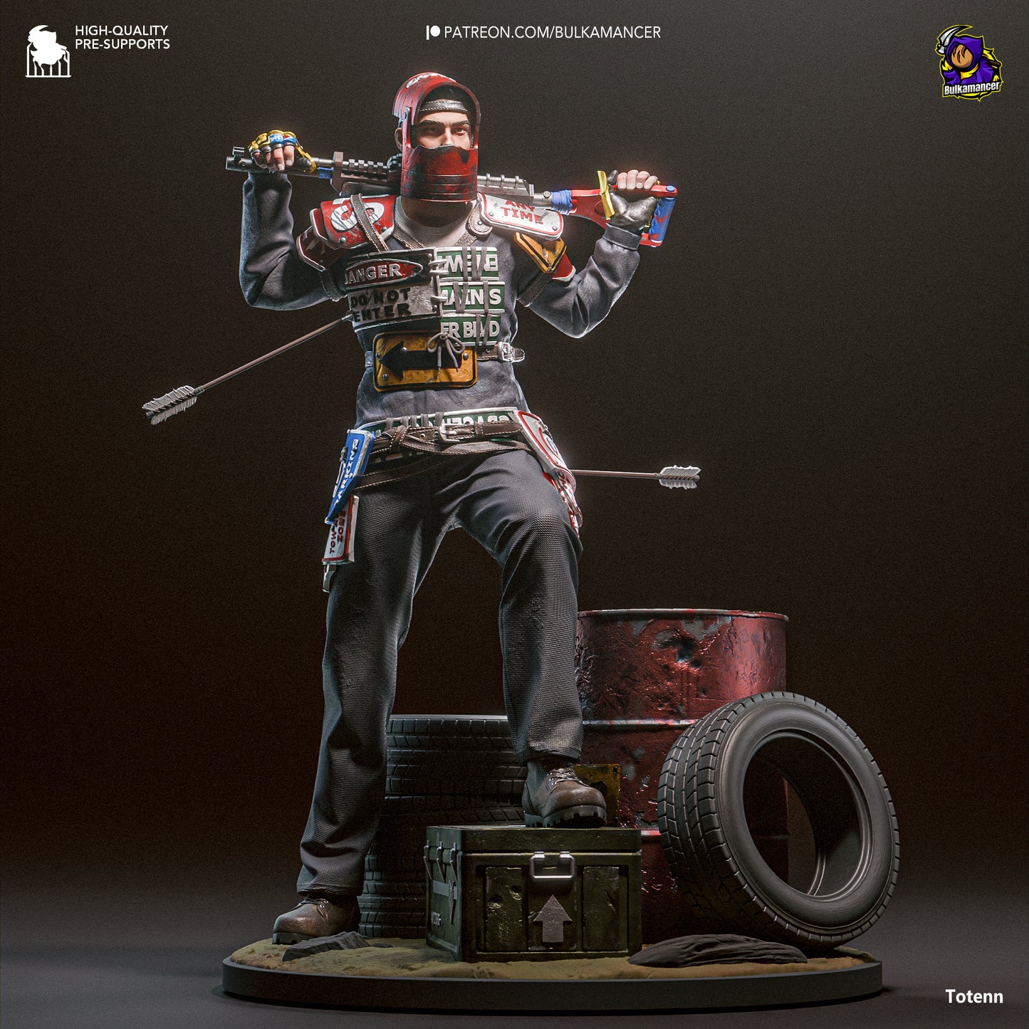 Survivor | 9.5-Inch Resin Model Kit | DIY Rust Post-Apocalyptic Scavenger