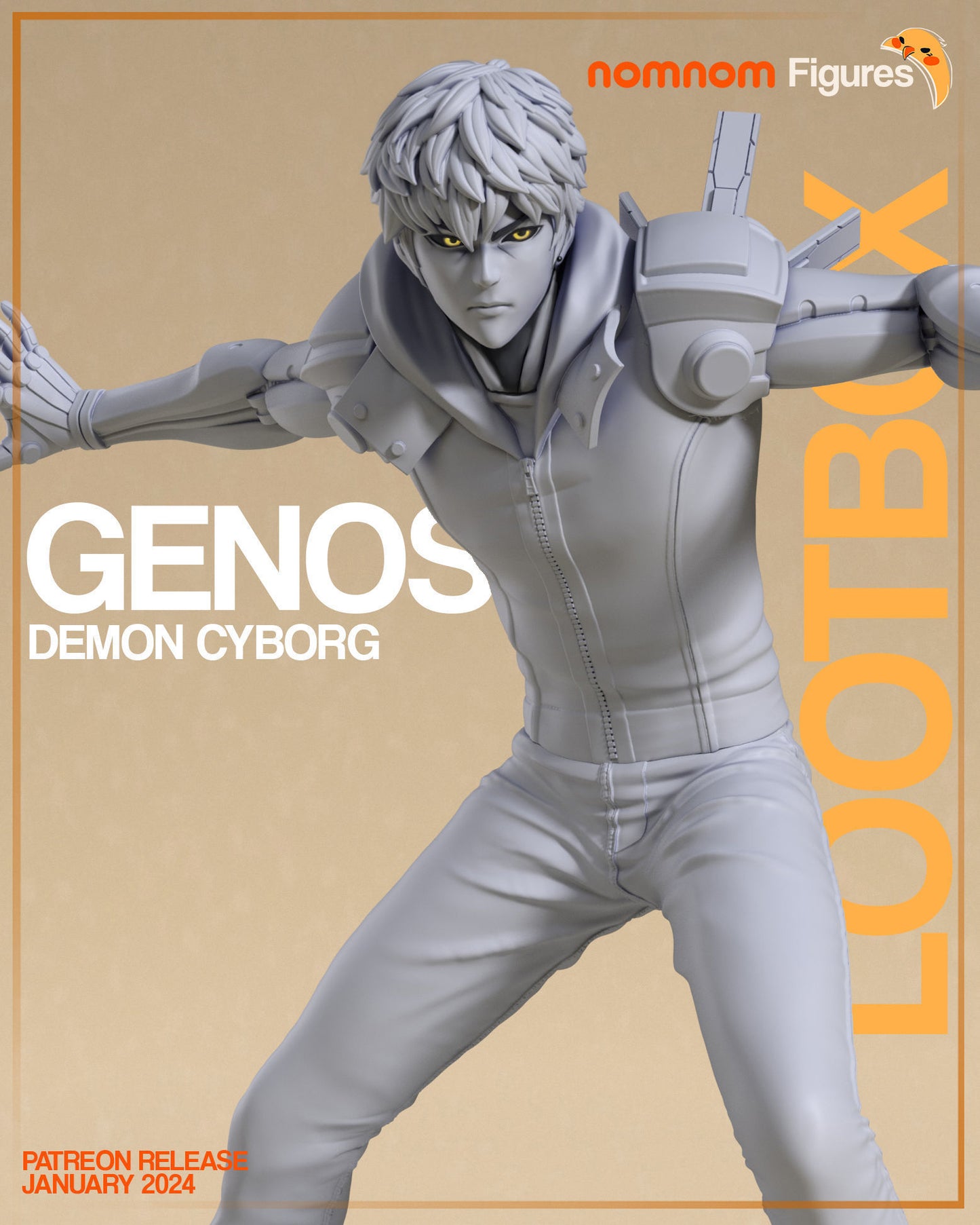 Genos | 7-Inch Resin Model Kit | DIY One Punch Man Cyborg Hero