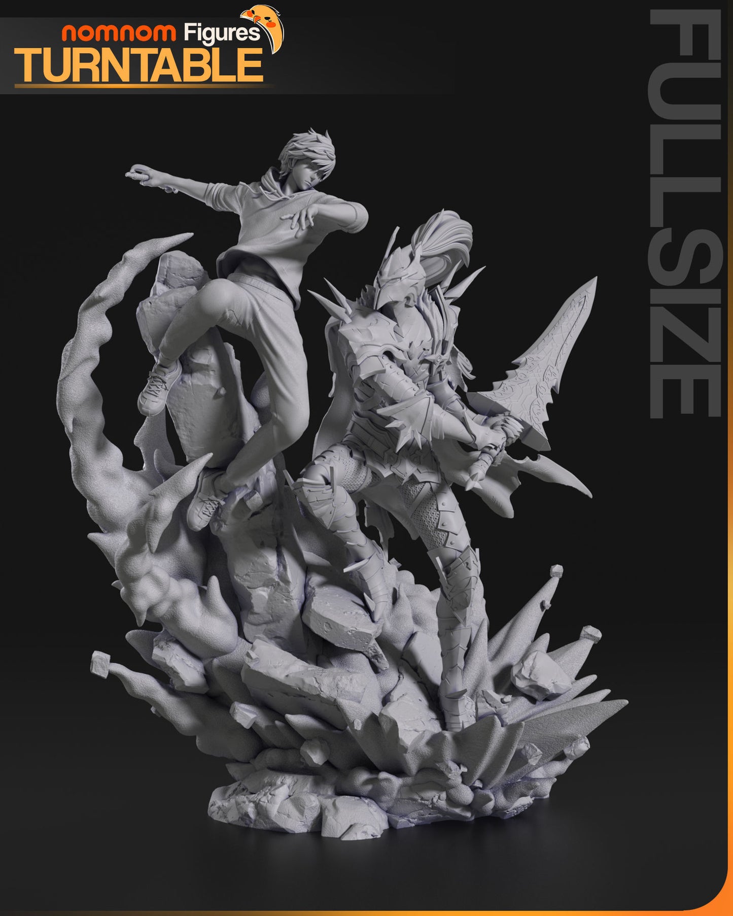 Sung Jin Woo & Beru | Resin Model or Bust Kit | DIY Solo Leveling Shadow Monarch and Elite Soldier