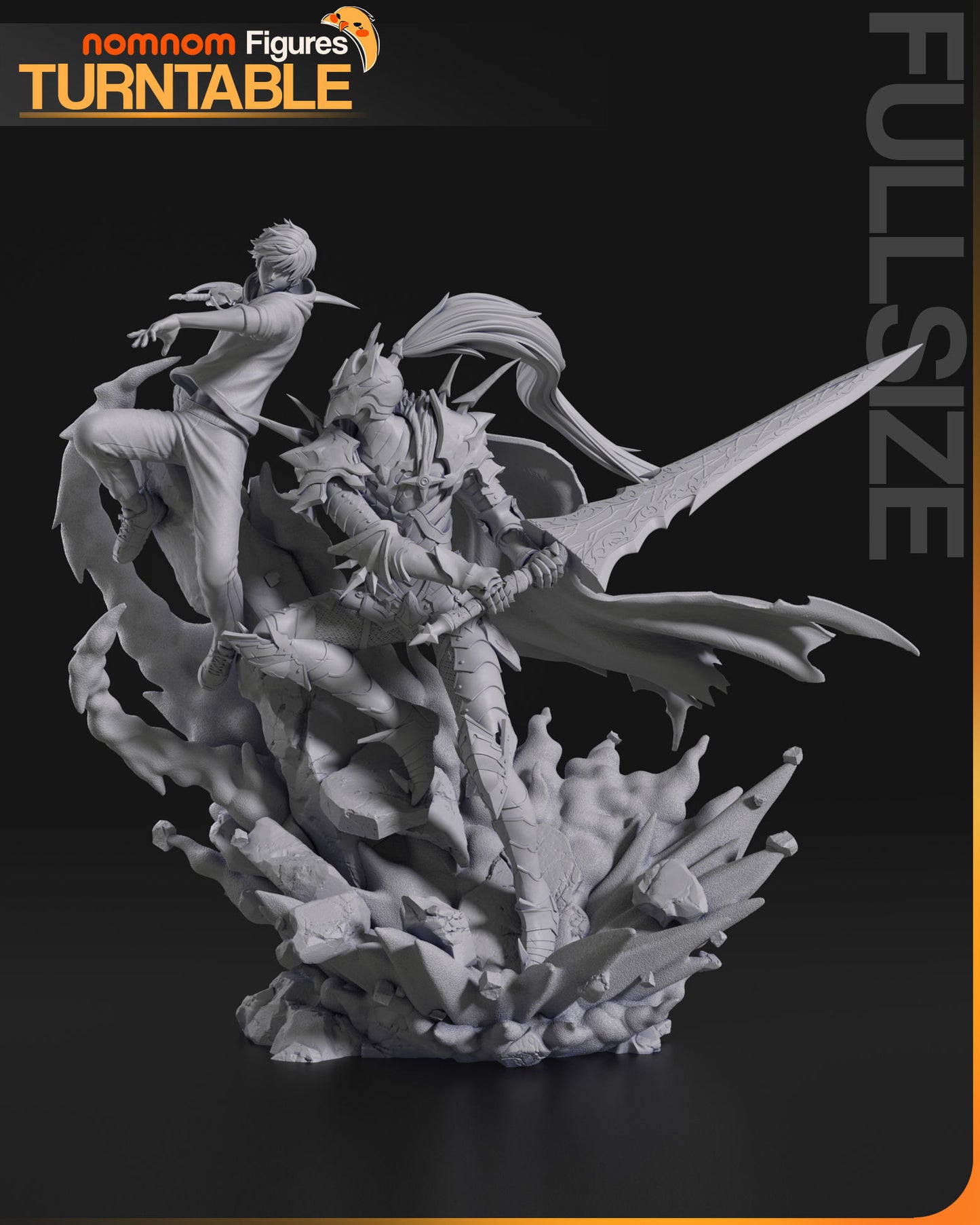 Sung Jin Woo & Beru | Resin Model or Bust Kit | DIY Solo Leveling Shadow Monarch and Elite Soldier