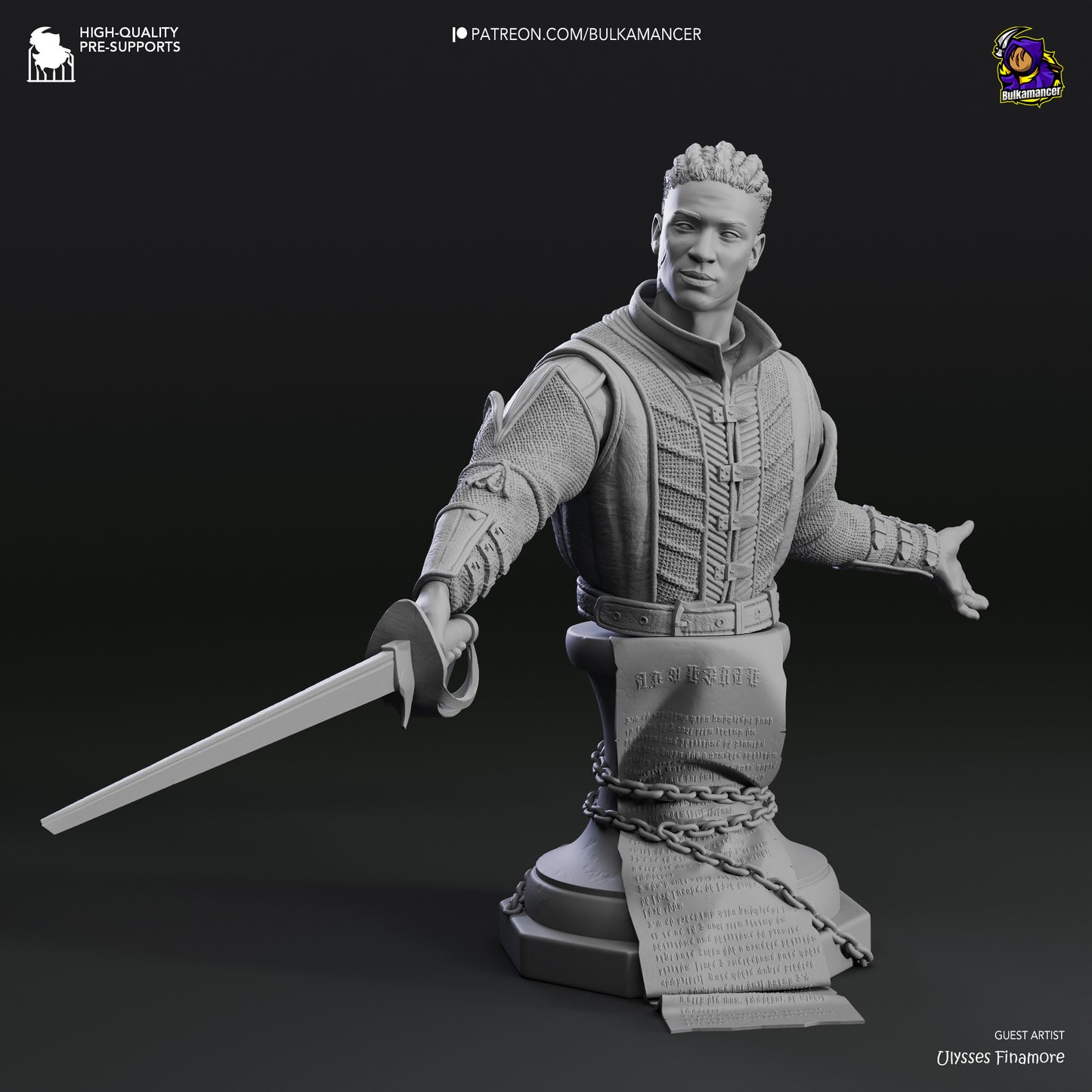 Wyll | Resin Model or Bust Kit | DIY Baldur's Gate 3 Blade of Frontiers