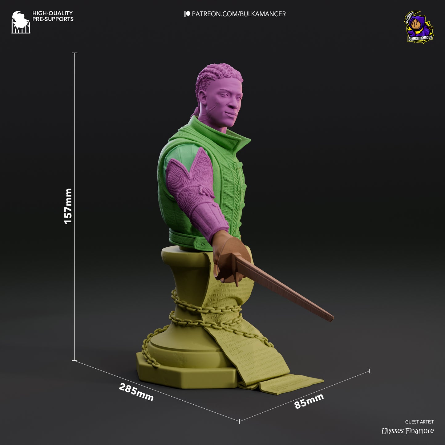 Wyll | Resin Model or Bust Kit | DIY Baldur's Gate 3 Blade of Frontiers