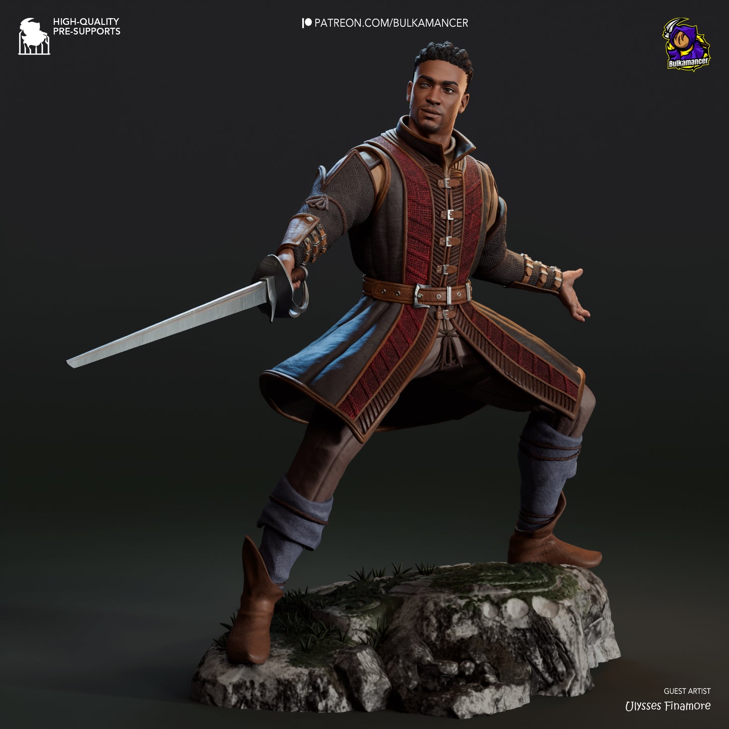 Wyll | Resin Model or Bust Kit | DIY Baldur's Gate 3 Blade of Frontiers