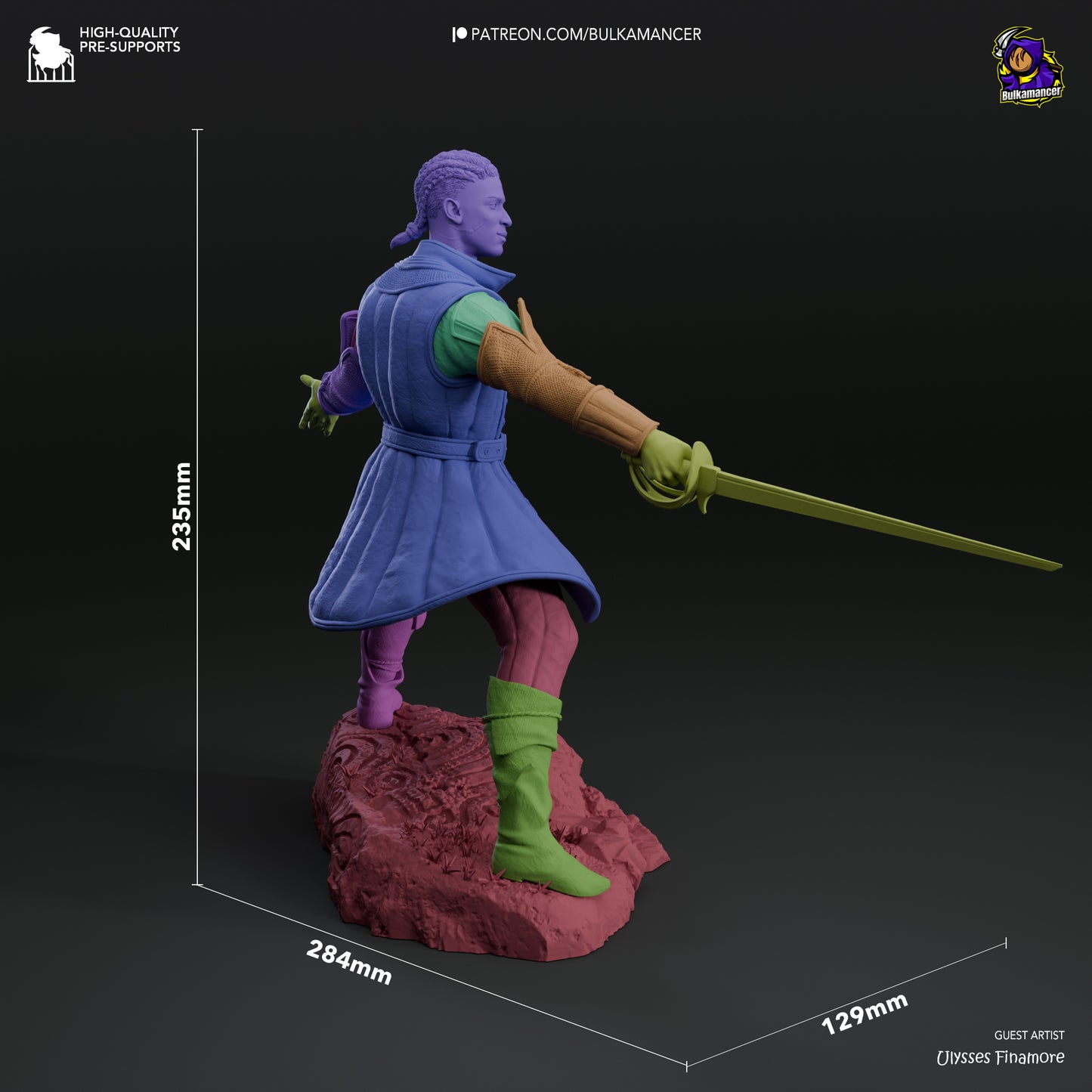 Wyll | Resin Model or Bust Kit | DIY Baldur's Gate 3 Blade of Frontiers