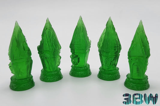 Green Runic Crystals | 28mm Miniature Scenery | Scatter Terrain, Runestones, Objective Markers | D&D - Warhammer 40K - Semi-Transparent