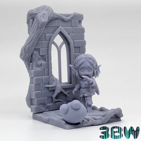 Chibi Princess Zelda | 3-Inch Resin Model Kit | DIY Breath of the Wild Scene with Chuchu Jelly
