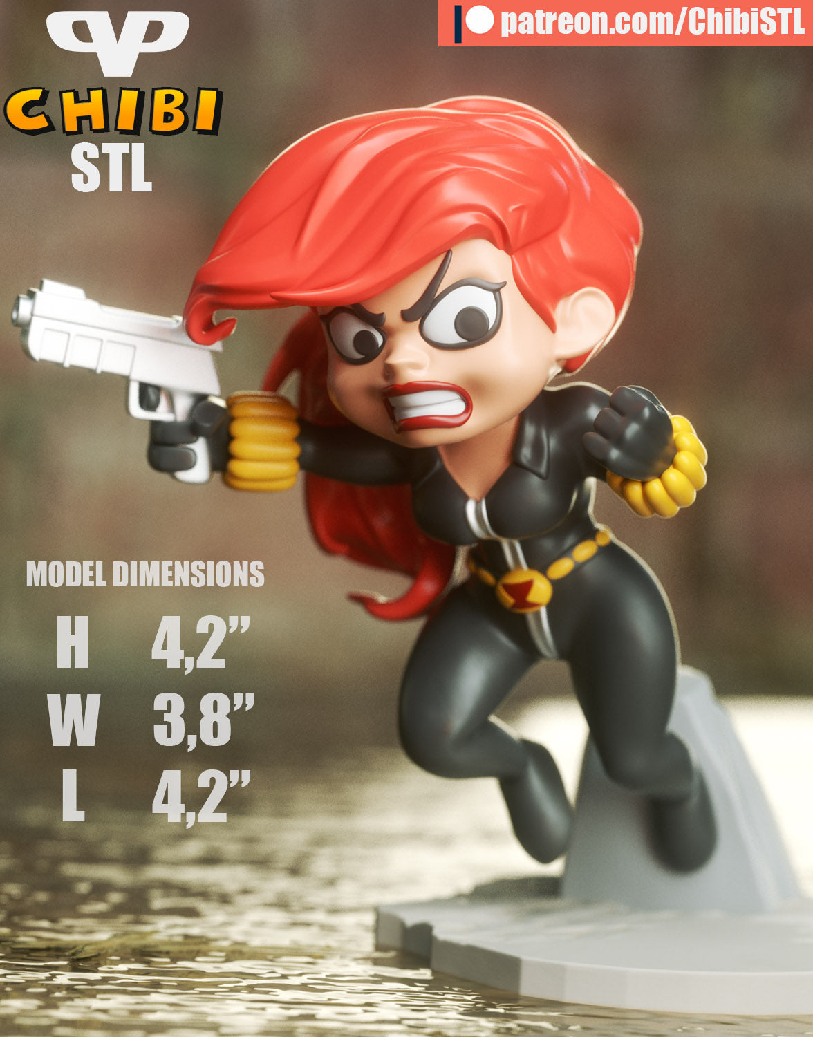 Chibi Black Widow | Resin Model Kit | Marvel Spy Elite Assassin