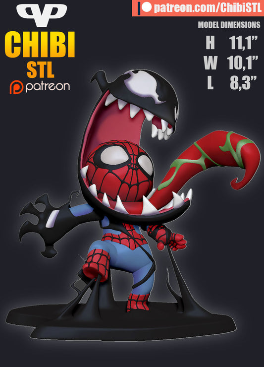 Chibi Spider-Man Venom | Resin Model Kit | Symbiote Swing Threat