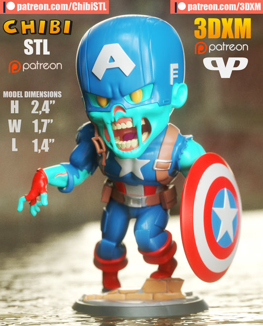 Zombie Captain America | Resin Model Kit | Marvel Undead Patriot