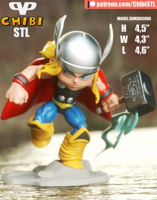 Chibi Thor | Resin Model Kit | Marvel Thunder God