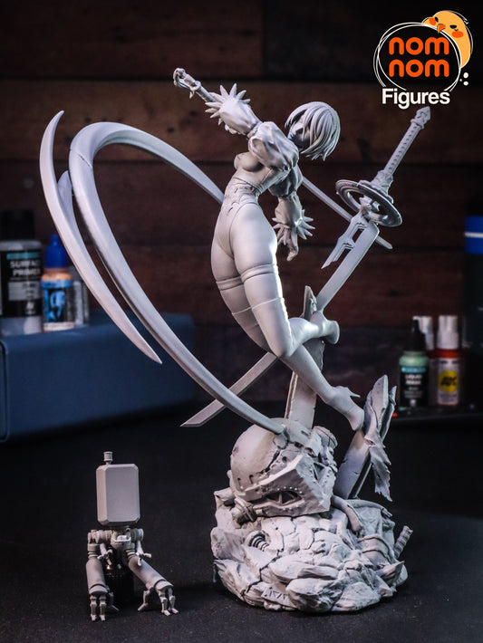 2B | 9-Inch Resin Model Kit | DIY Nier Automata Combat Android
