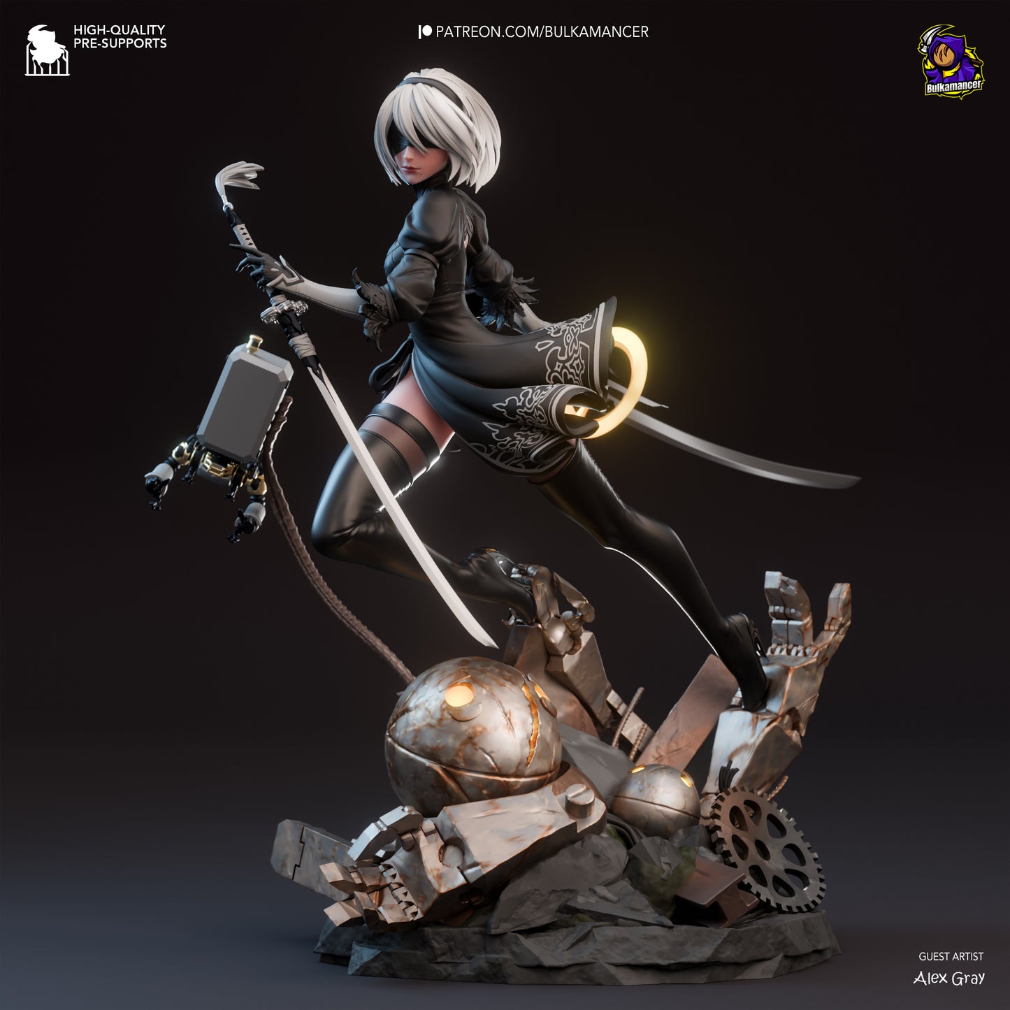 2B | 8.5-Inch Resin Model Kit | NieR: Automata YoRHa’s Unshakable Blade