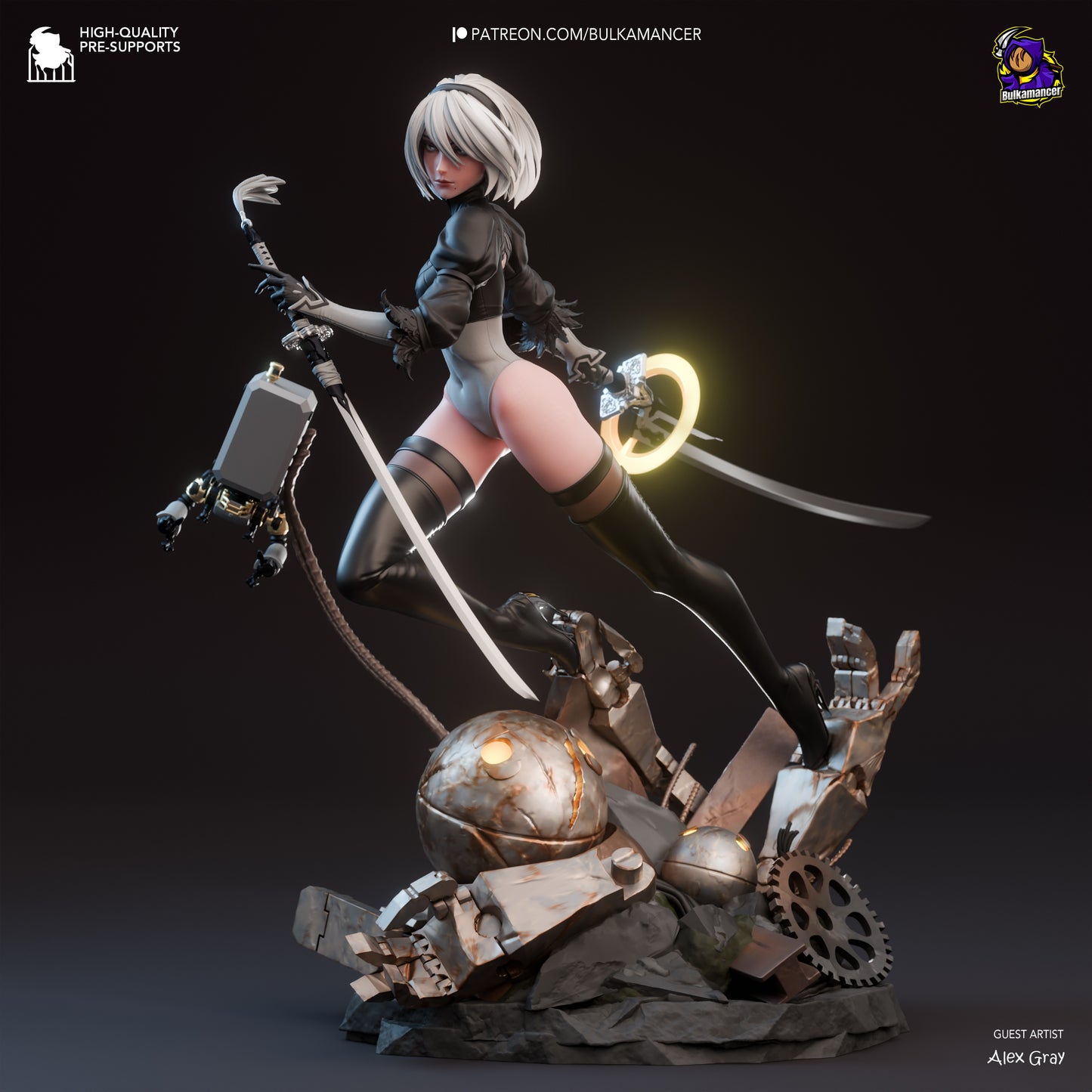 2B | 8.5-Inch Resin Model Kit | NieR: Automata YoRHa’s Unshakable Blade