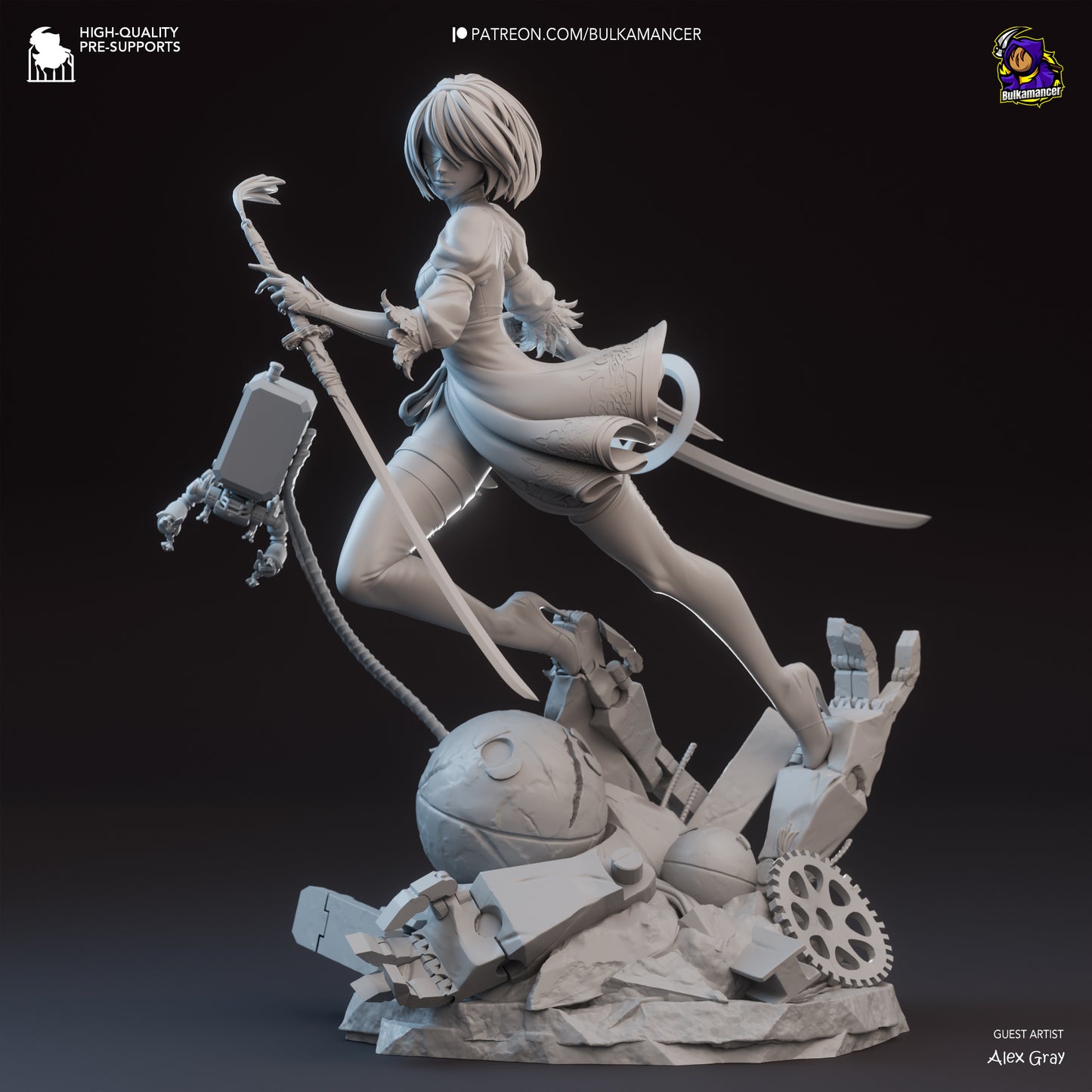 2B | 8.5-Inch Resin Model Kit | NieR: Automata YoRHa’s Unshakable Blade