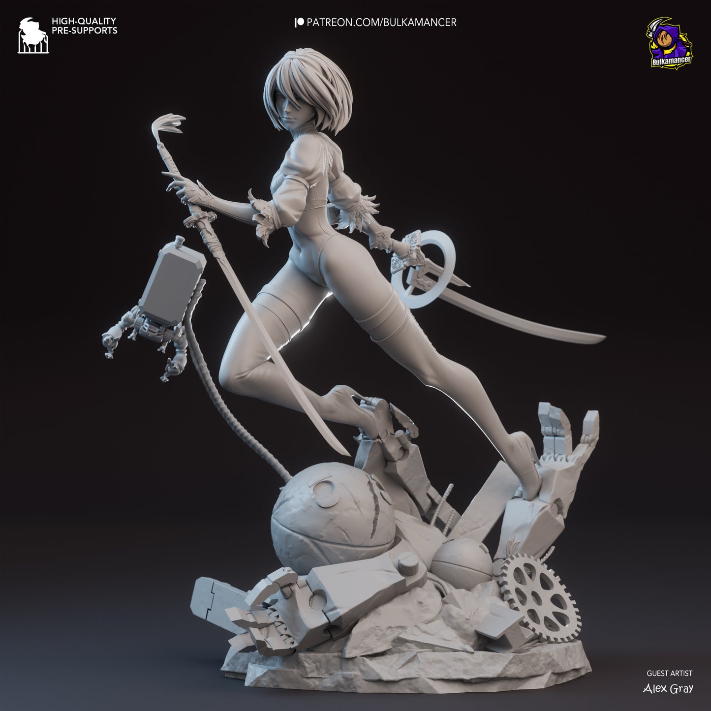 2B | 8.5-Inch Resin Model Kit | NieR: Automata YoRHa’s Unshakable Blade