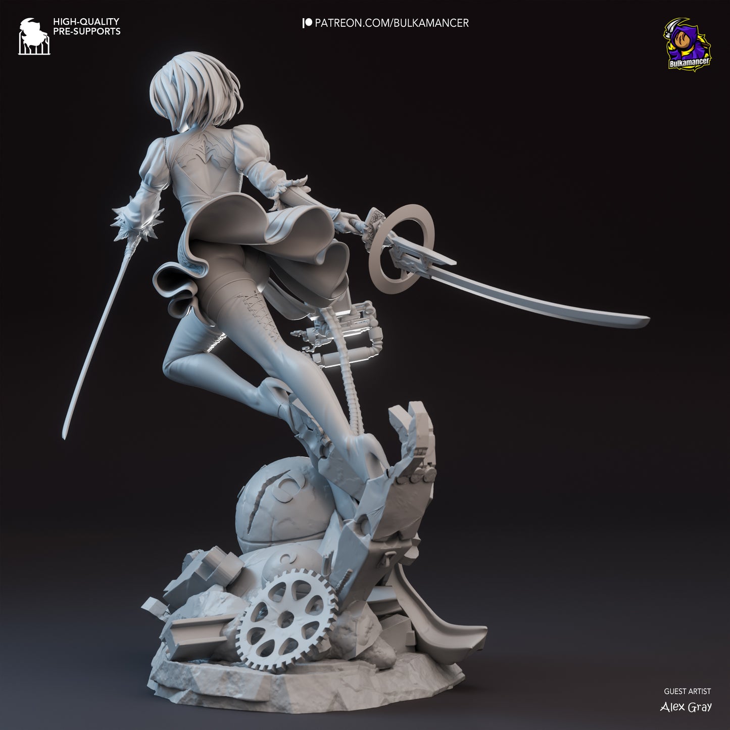 2B | 8.5-Inch Resin Model Kit | NieR: Automata YoRHa’s Unshakable Blade
