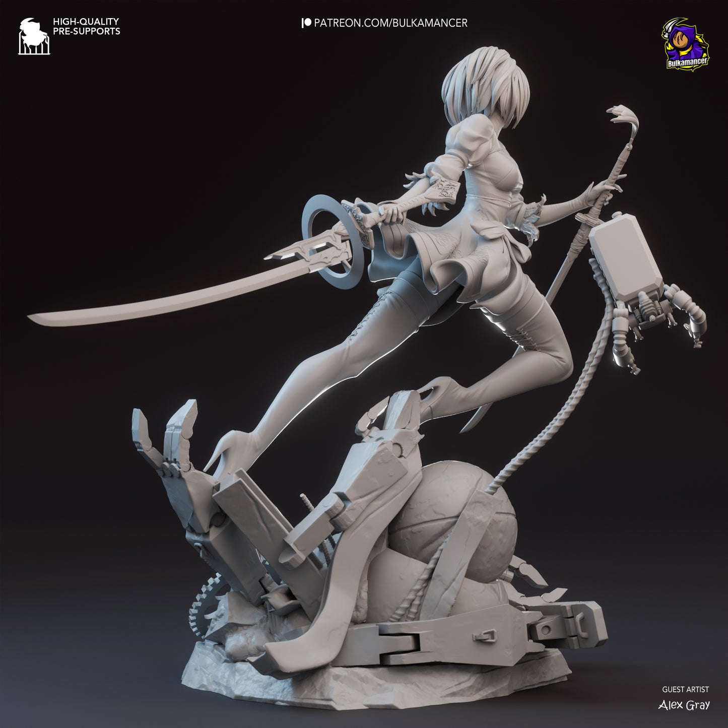 2B | 8.5-Inch Resin Model Kit | NieR: Automata YoRHa’s Unshakable Blade