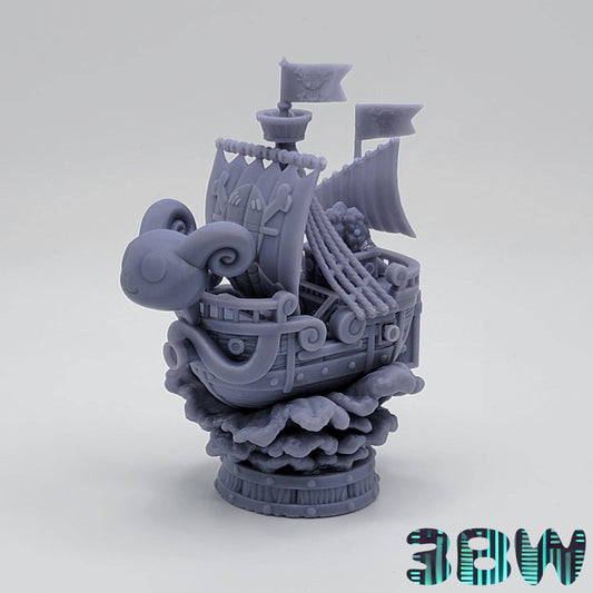 Chibi Going Merry | 4-Inch Resin Model Kit | DIY One Piece Miniature Ship Sailing