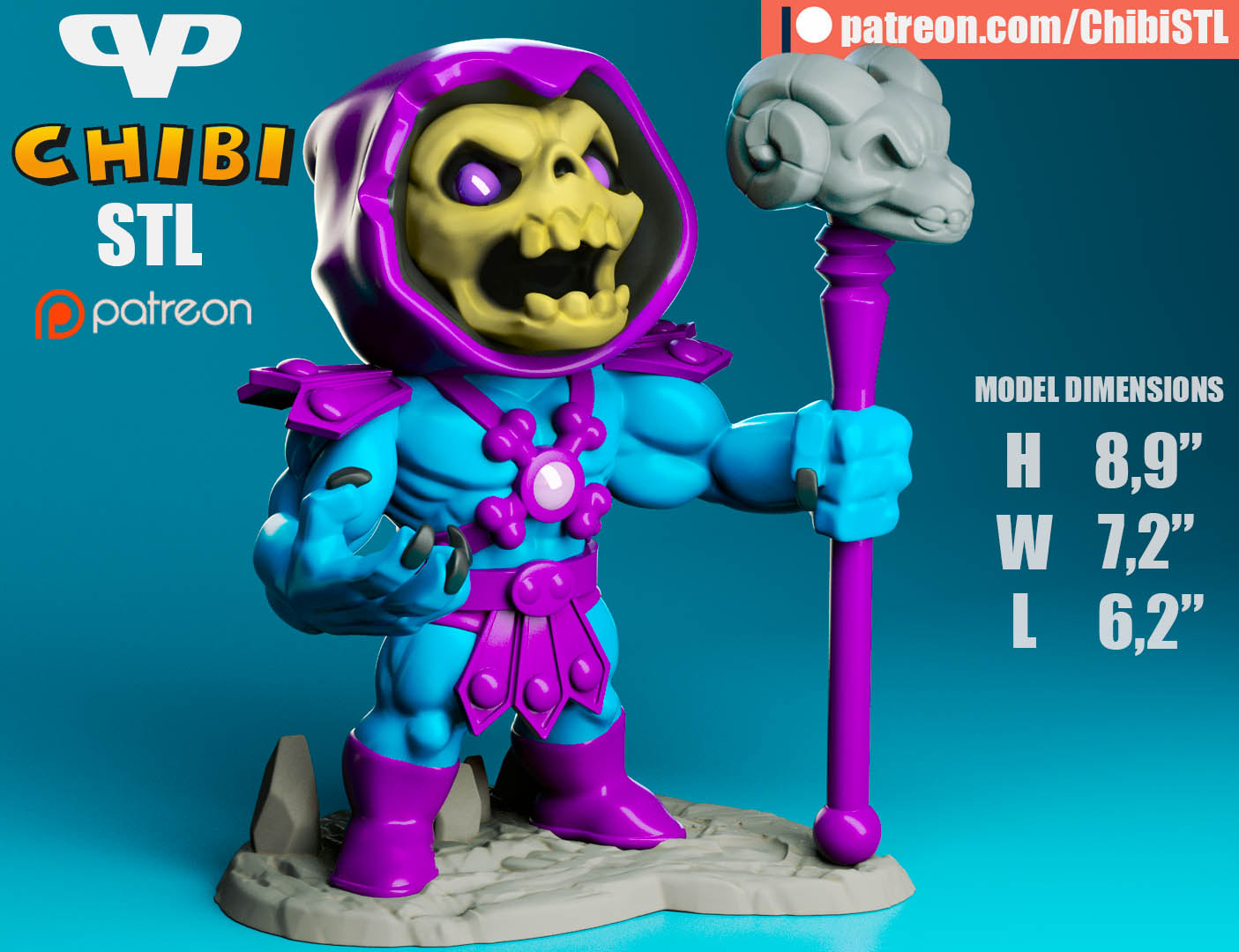 Chibi Skeletor | Resin Model Kit | Lord of Snake Mountain