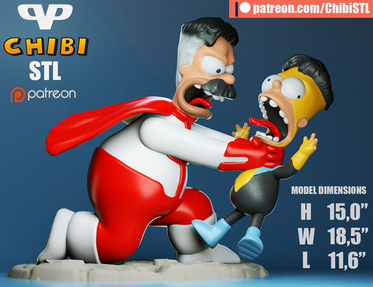 Homini-Man vs Bartman | Resin Model Kit | Parody Clash of Chaos