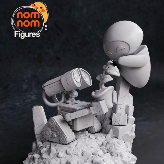 Wall-E and EVE Diorama | 3.5-Inch  Resin Model Kit | DIY Plant Scene Tribute