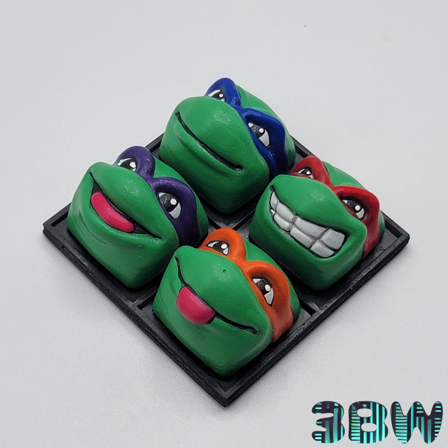 TMNT Keycap Set | Handpainted Resin Artisan Caps | Cherry MX | Leonardo, Donatello, Raphael, Michelangelo
