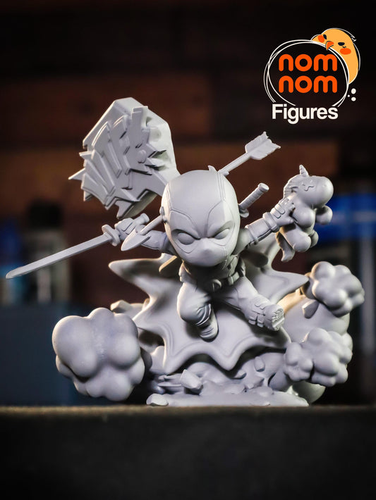 Chibi Deadpool | 3.5-Inch Resin Model Kit | DIY Merc with a Mouth Scene