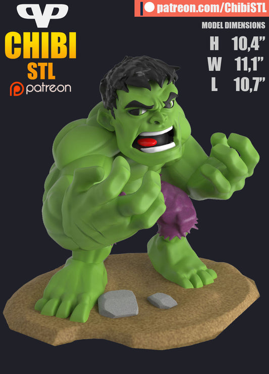 Chibi Hulk | Resin Model Kit | Marvel Rage Smashball
