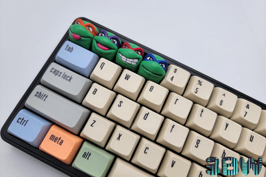 TMNT Keycap Set | Handpainted Resin Artisan Caps | Cherry MX | Leonardo, Donatello, Raphael, Michelangelo