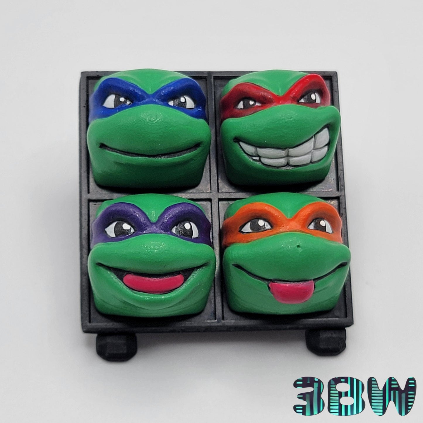 TMNT Keycap Set | Handpainted Resin Artisan Caps | Cherry MX | Leonardo, Donatello, Raphael, Michelangelo