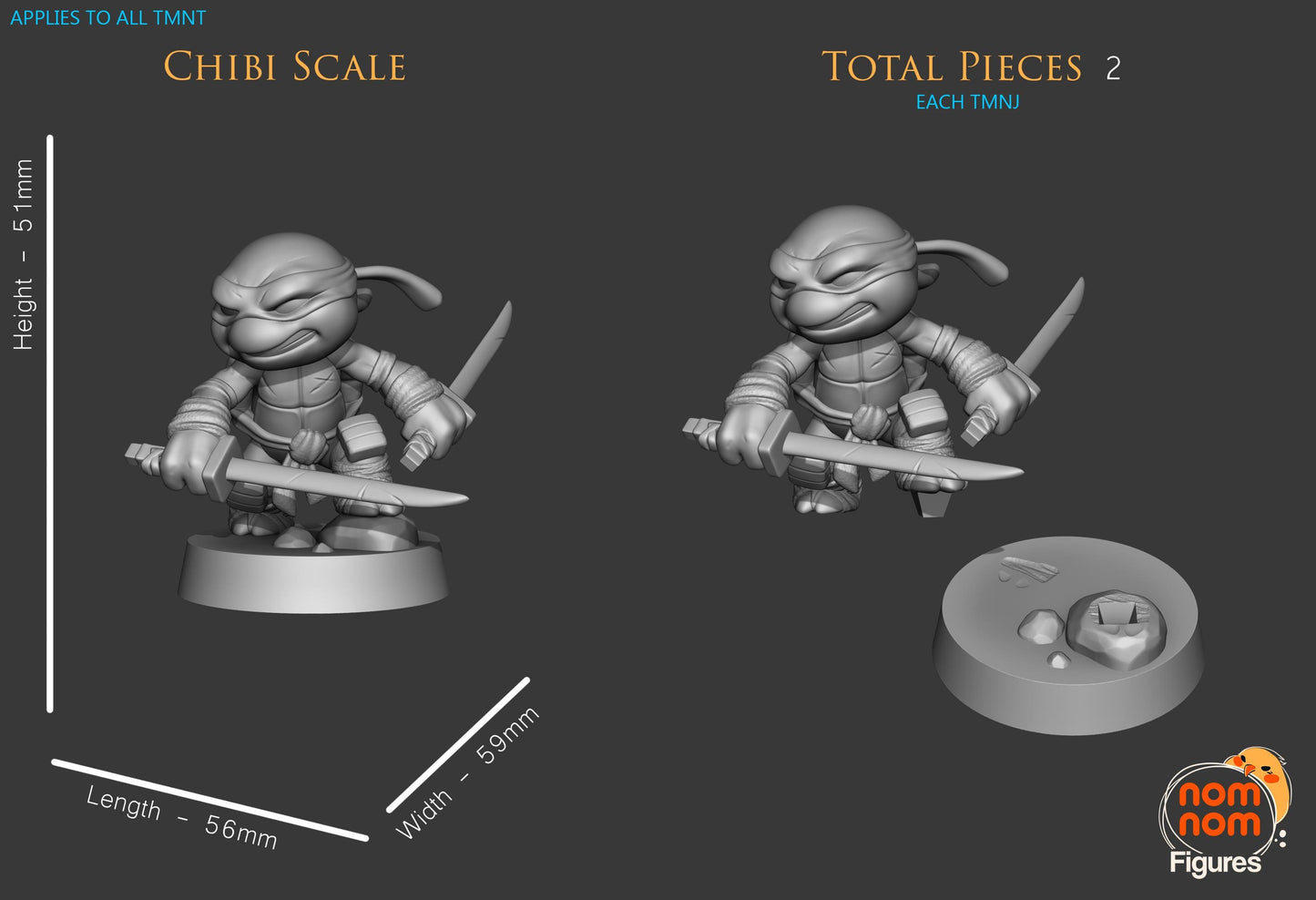 Chibi Donatello | 2-Inch Resin Model Kit | DIY TMNT Tech Turtle with Staff