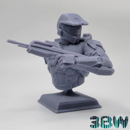 Master Chief Bust | 3.5-Inch Resin Model Kit | DIY Halo Video Game
