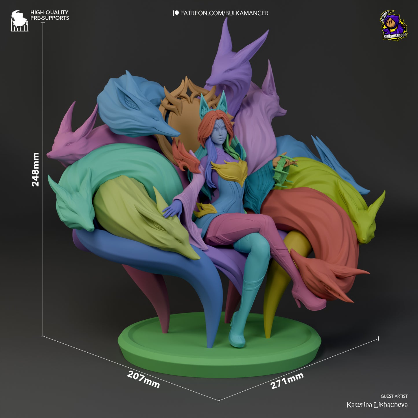 Ahri - Immortalized Legend | 10-Inch Resin Model Kit | League of Legends Nine-Tailed Fox of the Rift