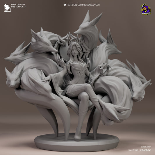 Ahri - Immortalized Legend | 10-Inch Resin Model Kit | League of Legends Nine-Tailed Fox of the Rift