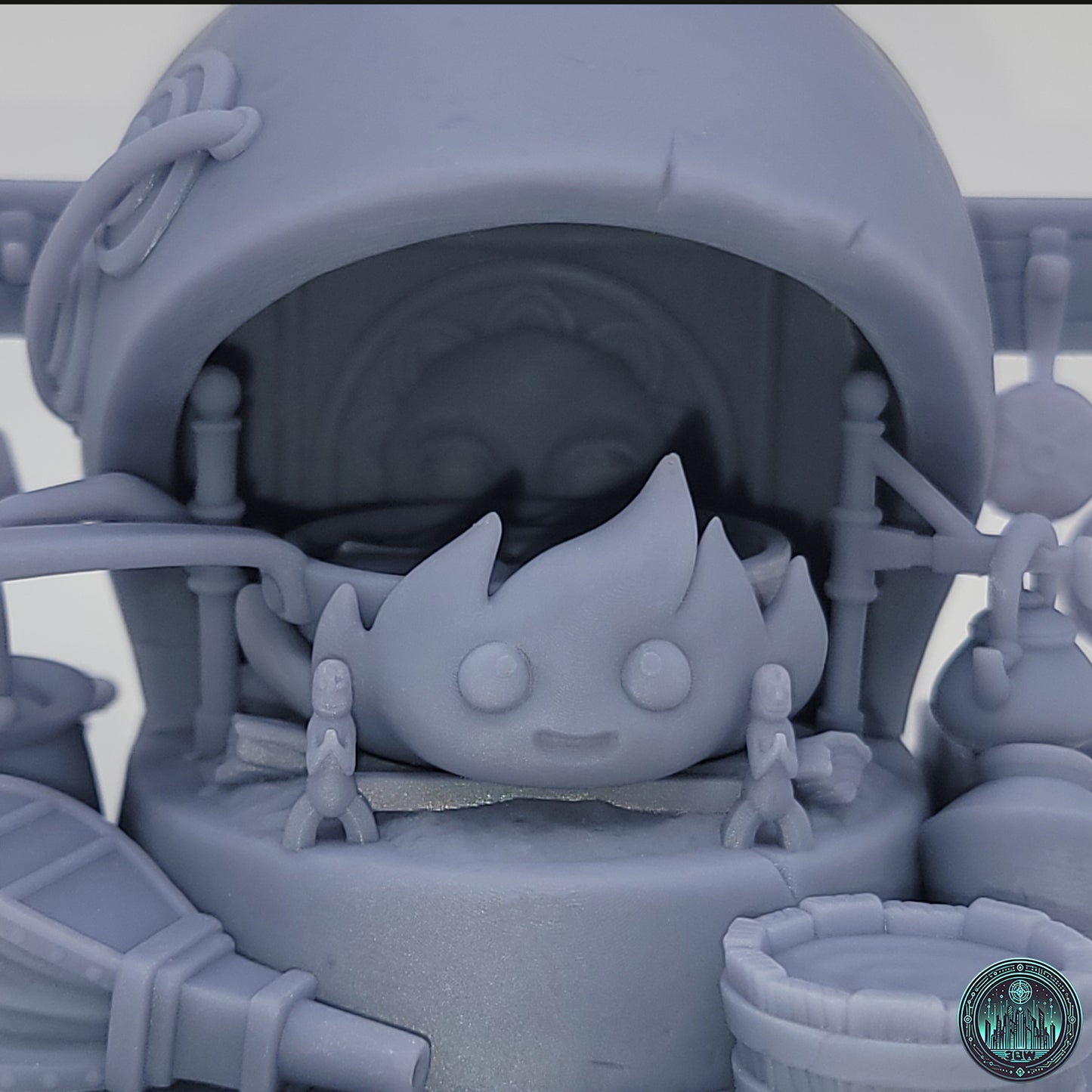 Chibi Calcifer | 3" Resin Model Kit | DIY Howl's Moving Castle Flame Spirit