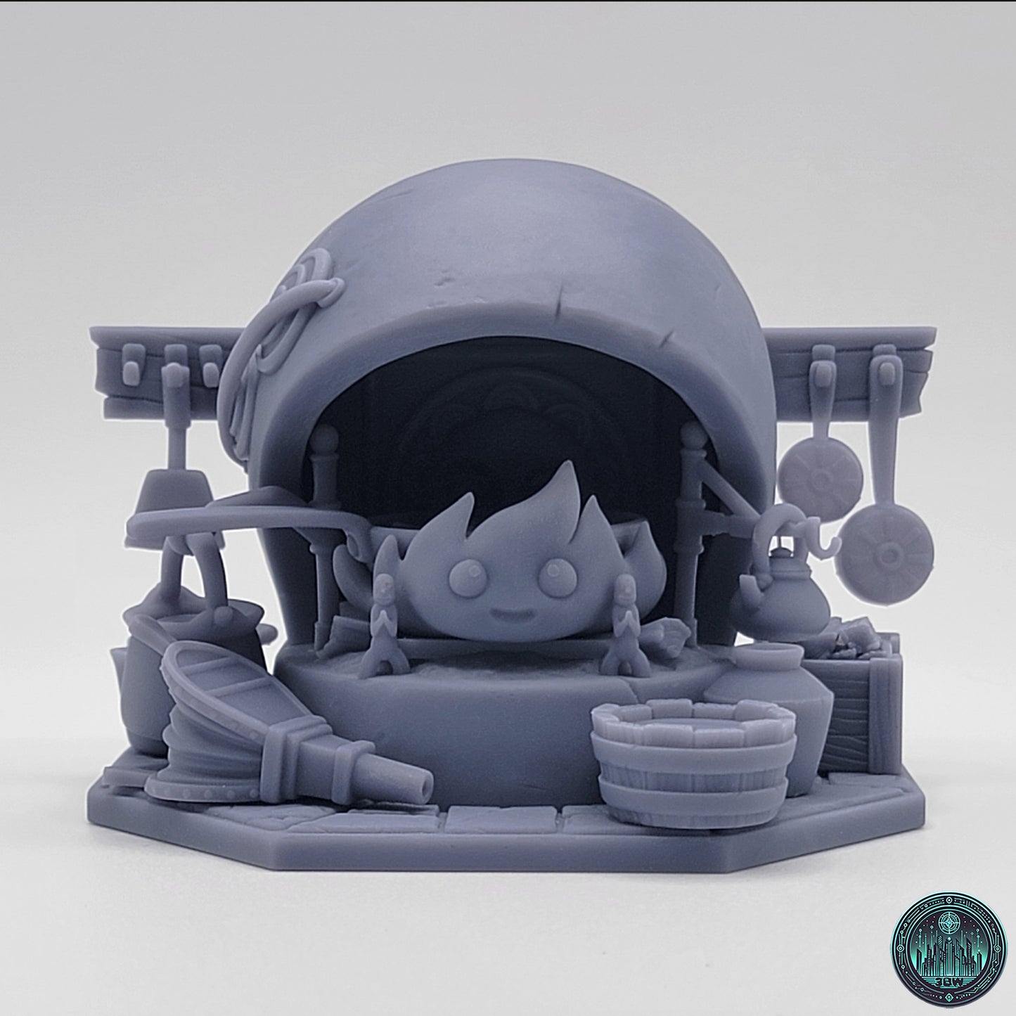 Chibi Calcifer | 3" Resin Model Kit | DIY Howl's Moving Castle Flame Spirit