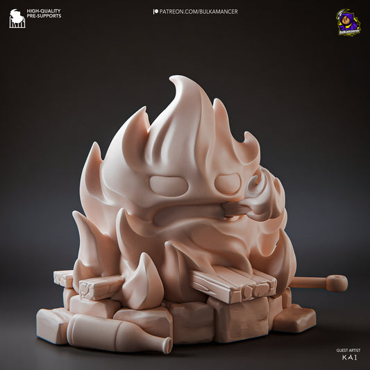 Chibi Calcifer | 3-Inch Resin Model Kit | DIY Howl's Moving Castle Fire Demon