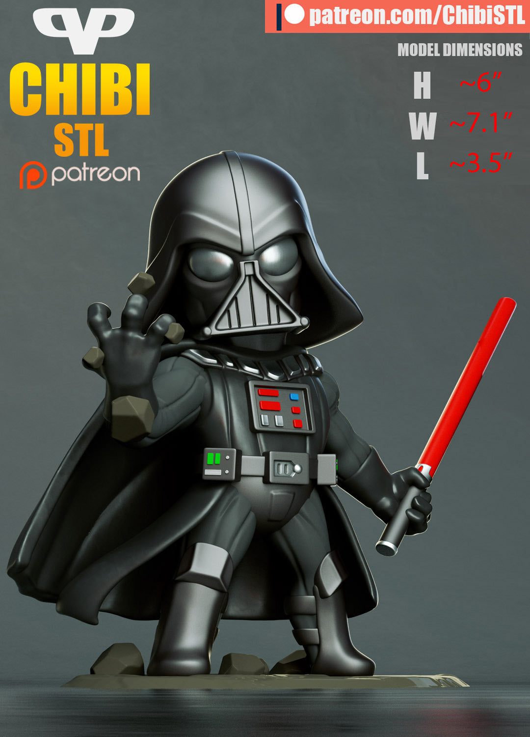 Chibi Darth Vader | Resin Model Kit | Star Wars Sith Lord