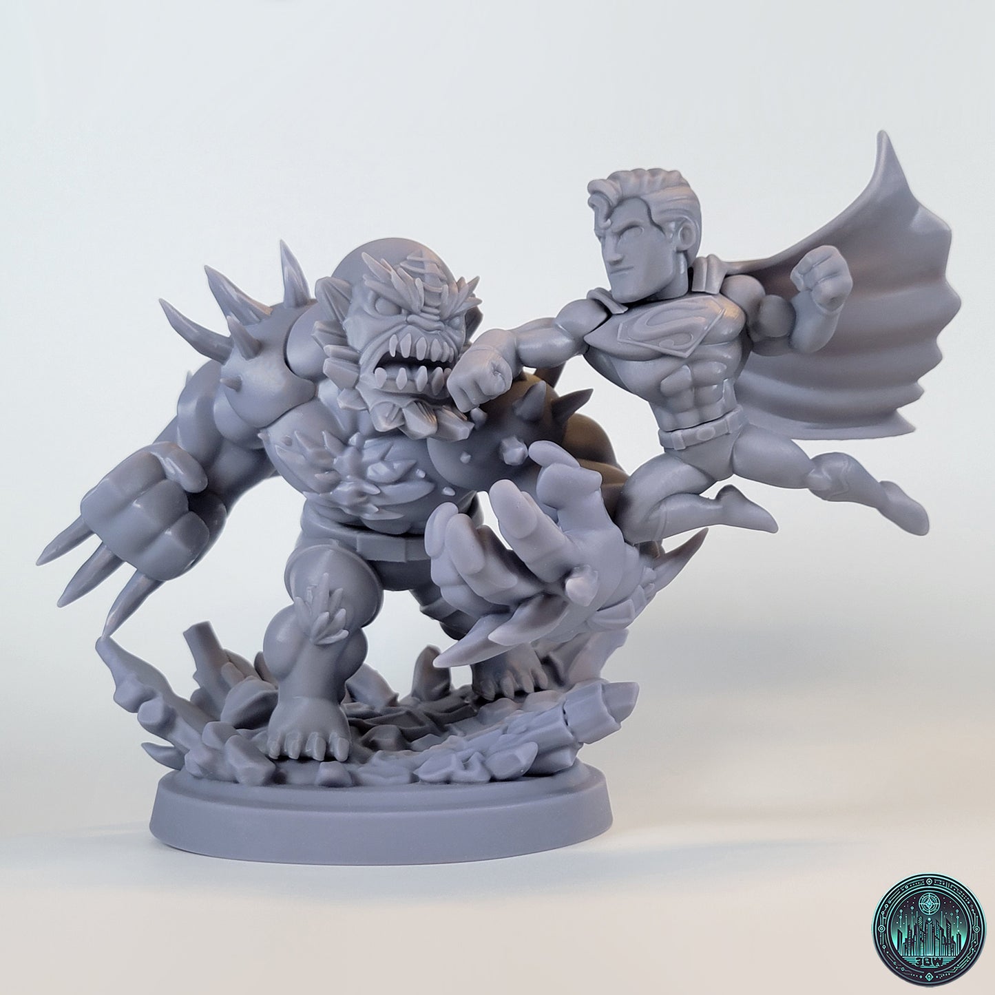 Superman vs Doomsday | Resin Model Kit | Chibi Final Battle Diorama