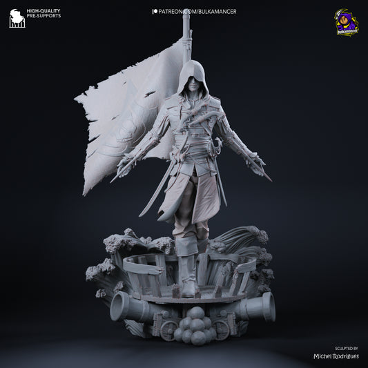 Edward Kenway | 12.5-Inch Resin Model Kit | DIY Assassin's Creed Black Flag Pirate Assassin